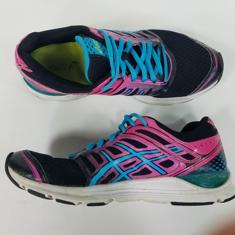 Asics GEL-STORM Running T3N5Q BLK PNK BLU W8.5